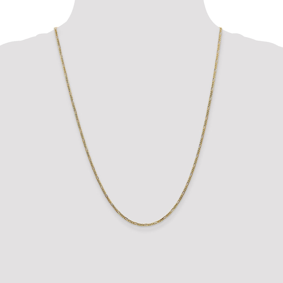 14k Yellow Gold 1.80-mm Flat Solid Figaro Chain