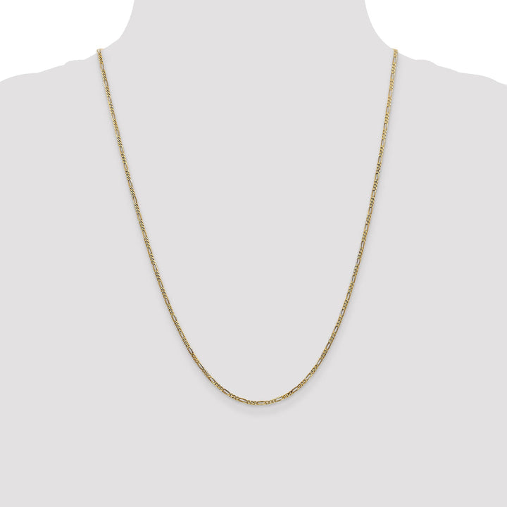 14k Yellow Gold 1.80-mm Flat Solid Figaro Chain