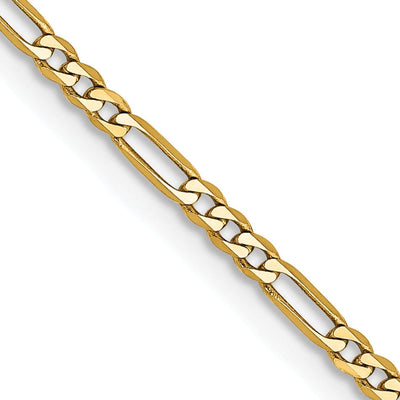 14k Yellow Gold 1.80-mm Flat Solid Figaro Chain at $ 239.51 only from Jewelryshopping.com