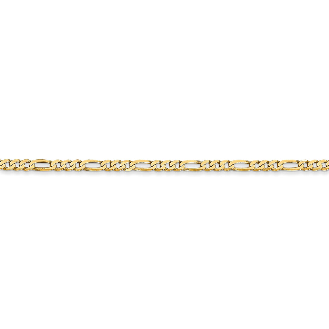 14k Yellow Gold 2.25-mm Flat Solid Figaro Chain