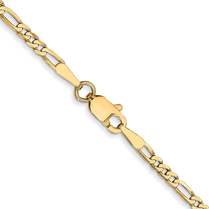 14k Yellow Gold 2.25-mm Flat Solid Figaro Chain
