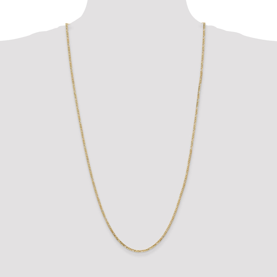 14k Yellow Gold 2.25-mm Flat Solid Figaro Chain