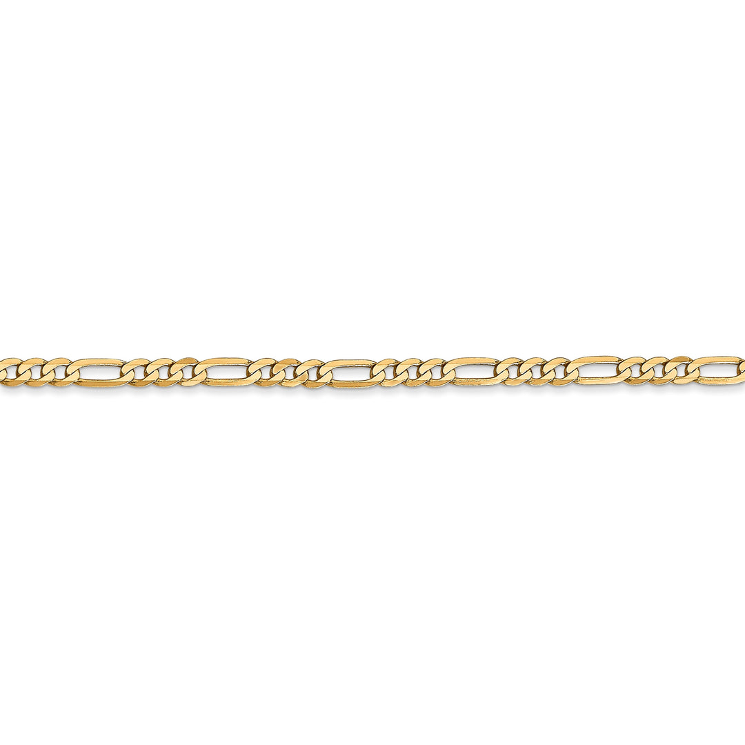 14k Yellow Gold 2.75-mm Flat Solid Figaro Chain