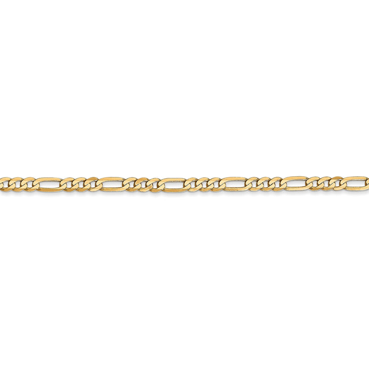 14k Yellow Gold 2.75-mm Flat Solid Figaro Chain