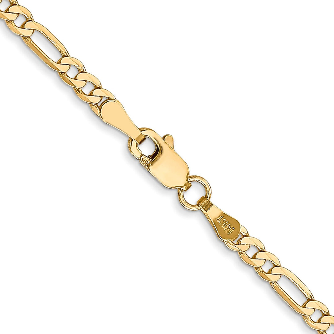 14k Yellow Gold 2.75-mm Flat Solid Figaro Chain