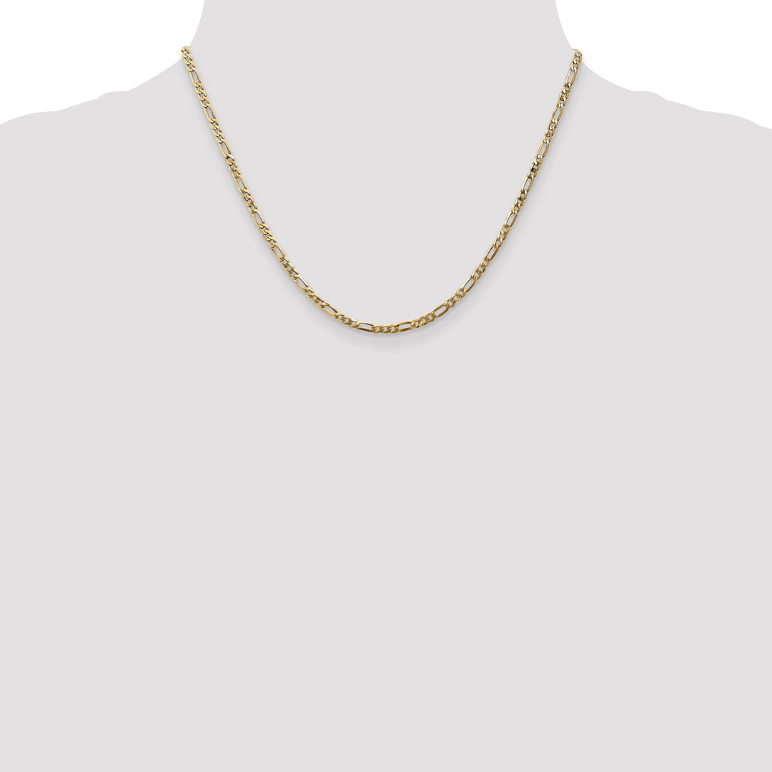 14k Yellow Gold 2.75-mm Flat Solid Figaro Chain