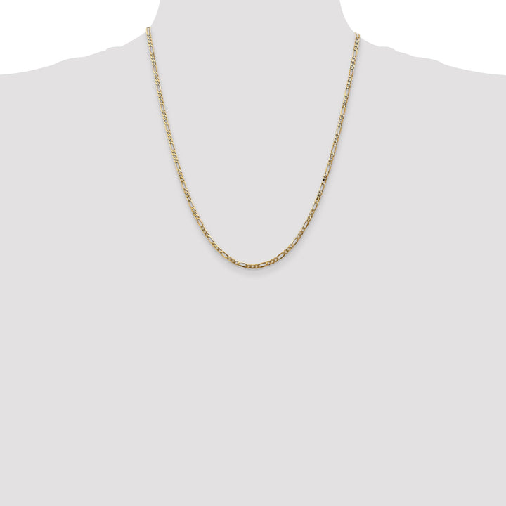 14k Yellow Gold 2.75-mm Flat Solid Figaro Chain