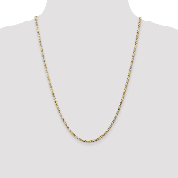 14k Yellow Gold 2.75-mm Flat Solid Figaro Chain