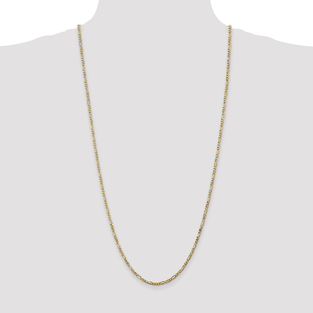 14k Yellow Gold 2.75-mm Flat Solid Figaro Chain