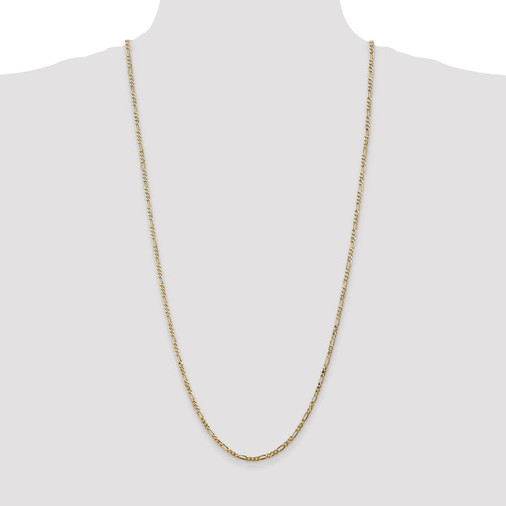 14k Yellow Gold 2.75-mm Flat Solid Figaro Chain