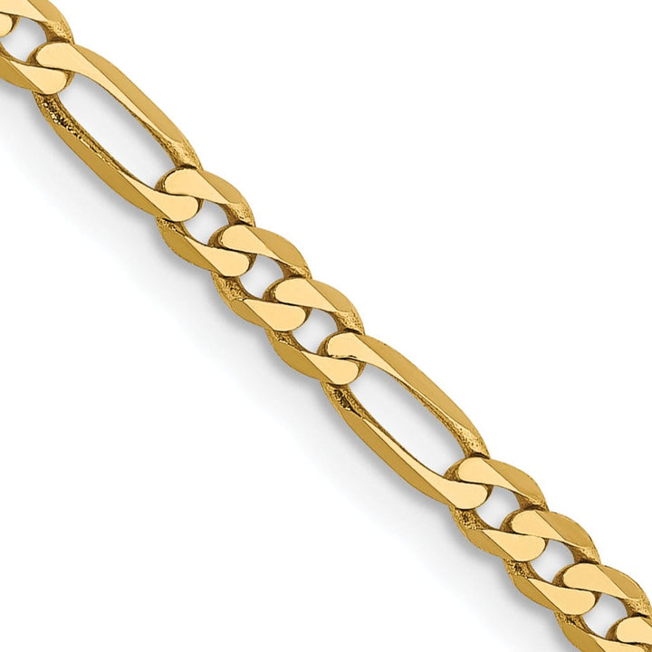 14k Yellow Gold 2.75-mm Flat Solid Figaro Chain