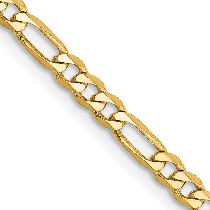 14k Yellow Gold 3.25-mm Flat Solid Figaro Chain