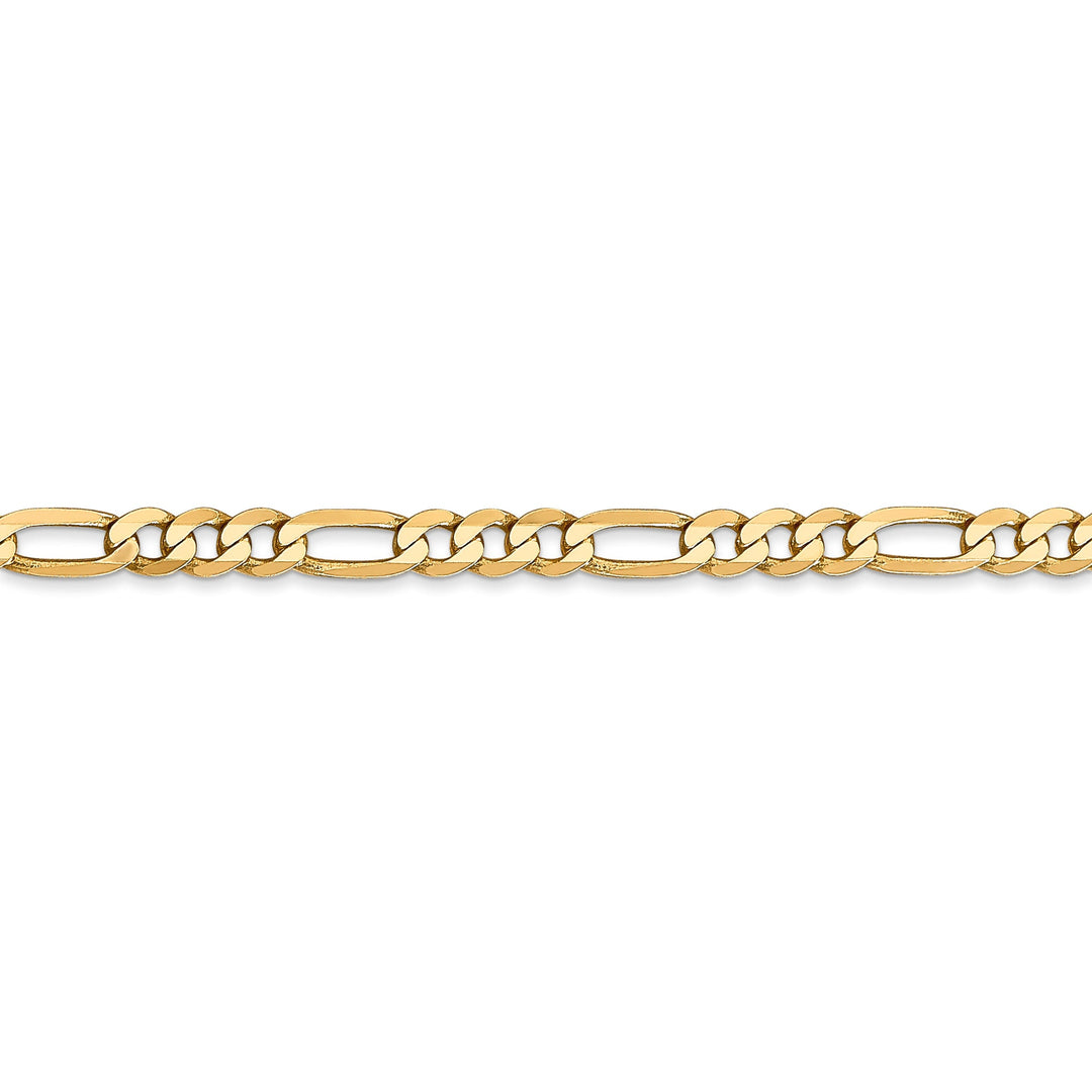 14k Yellow Gold 4.00-mm Flat Solid Figaro Chain