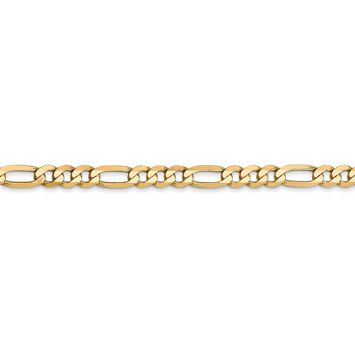 14k Yellow Gold 4.00-mm Flat Solid Figaro Chain