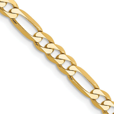 14k Yellow Gold 4.00-mm Flat Solid Figaro Chain at $ 341.48 only from Jewelryshopping.com