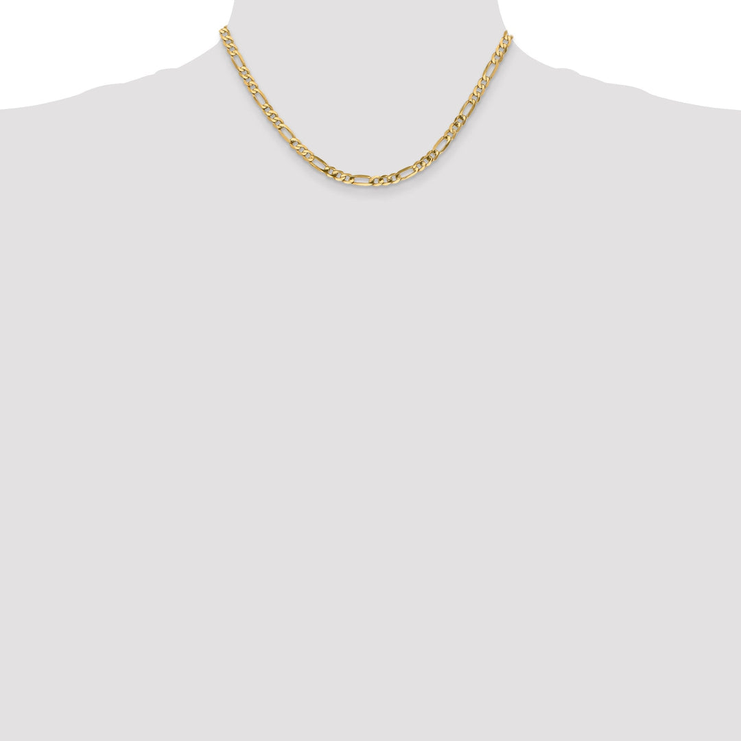 14k Yellow Gold 4.75-mm Flat Solid Figaro Chain