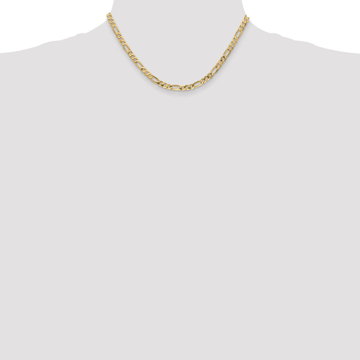 14k Yellow Gold 4.75-mm Flat Solid Figaro Chain