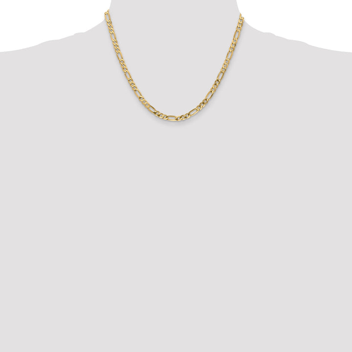14k Yellow Gold 4.75-mm Flat Solid Figaro Chain