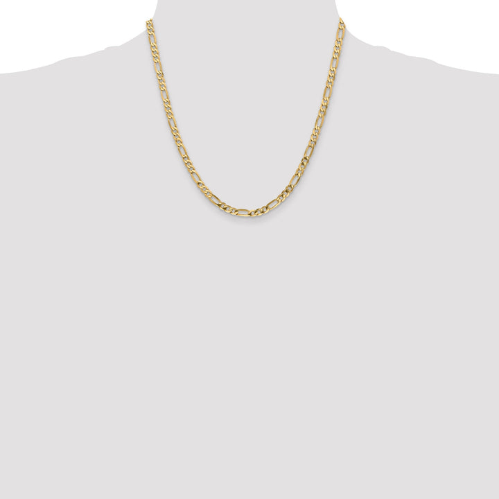 14k Yellow Gold 4.75-mm Flat Solid Figaro Chain