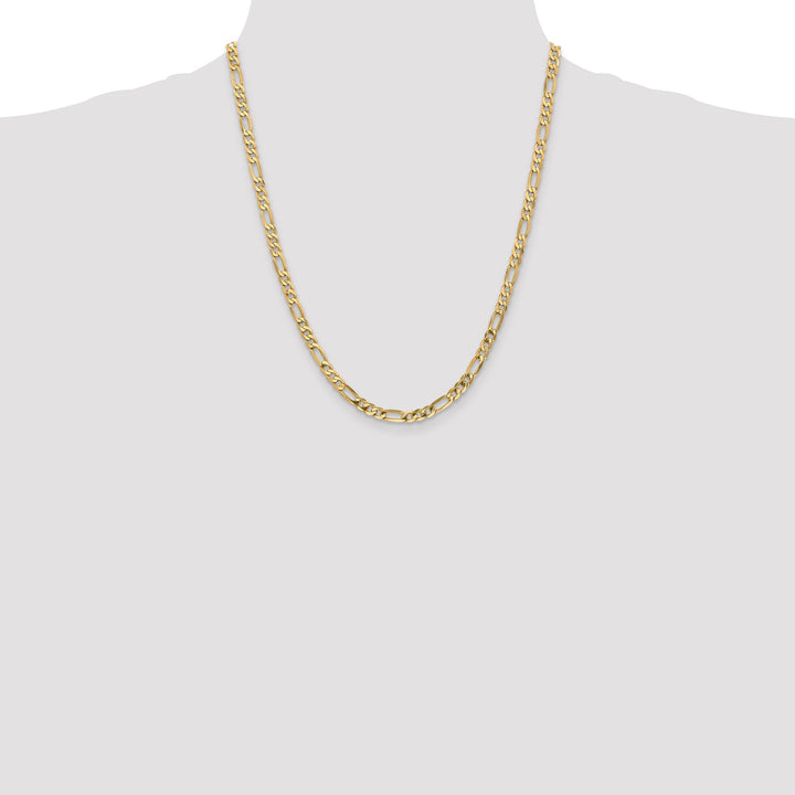 14k Yellow Gold 4.75-mm Flat Solid Figaro Chain