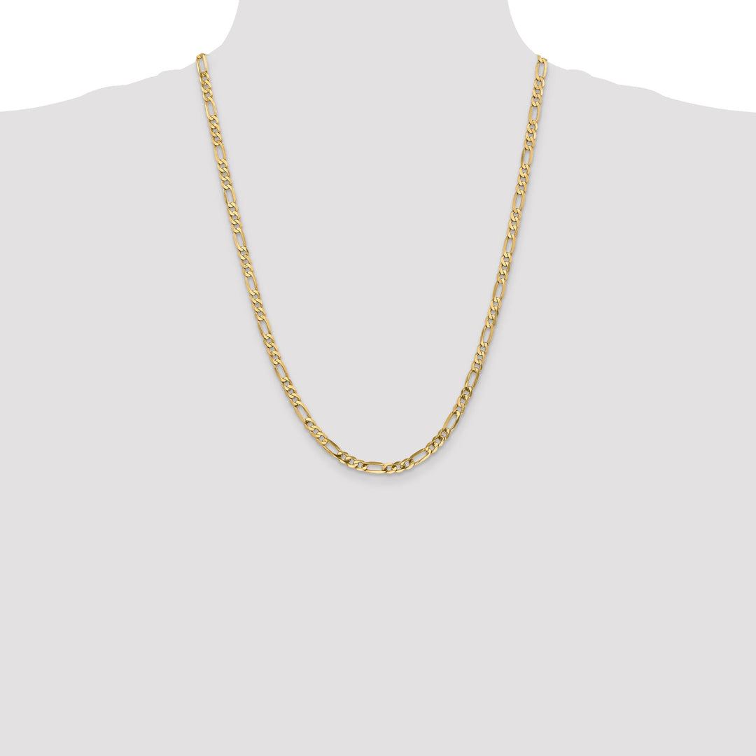 14k Yellow Gold 4.75-mm Flat Solid Figaro Chain