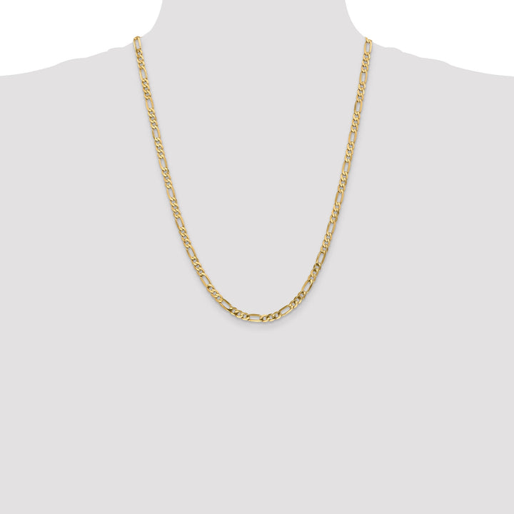 14k Yellow Gold 4.75-mm Flat Solid Figaro Chain