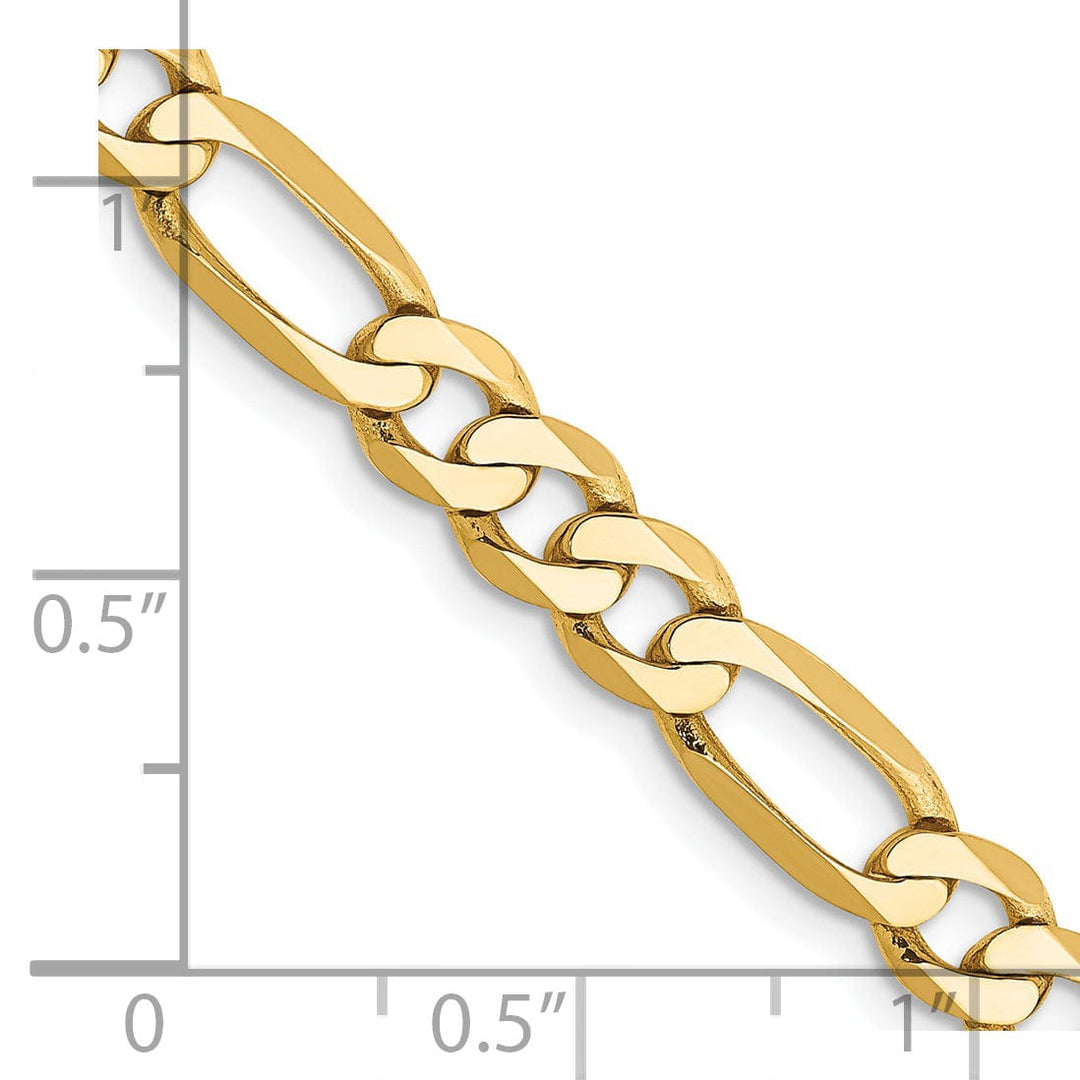 14k Yellow Gold 5.25-mm Flat Solid Figaro Chain