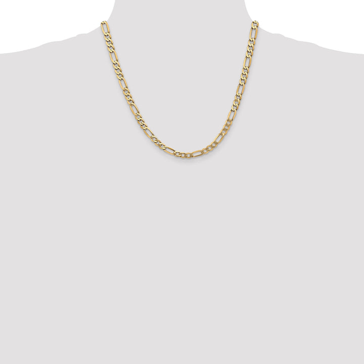 14k Yellow Gold 5.25-mm Flat Solid Figaro Chain