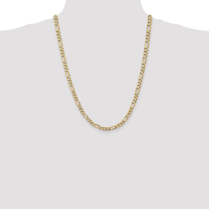 14k Yellow Gold 5.25-mm Flat Solid Figaro Chain