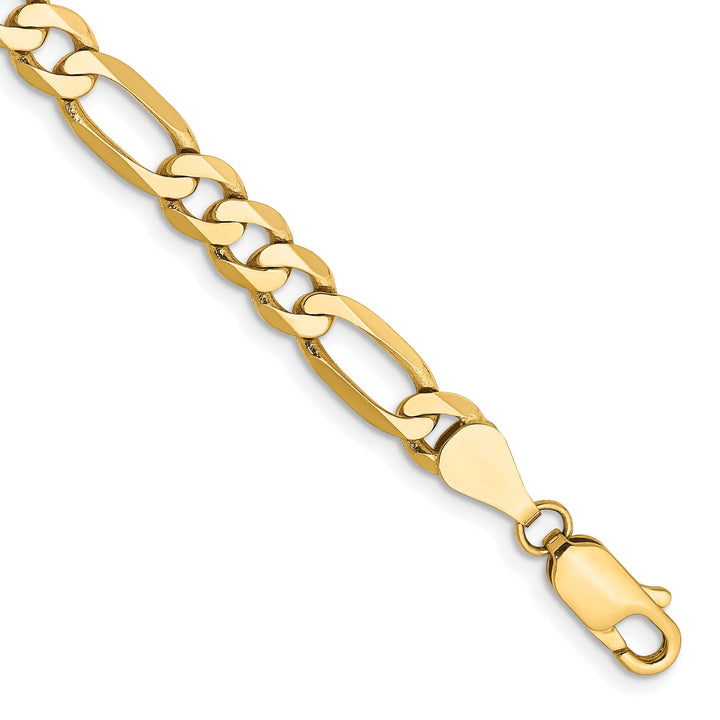 14k Yellow Gold 5.25-mm Flat Solid Figaro Chain