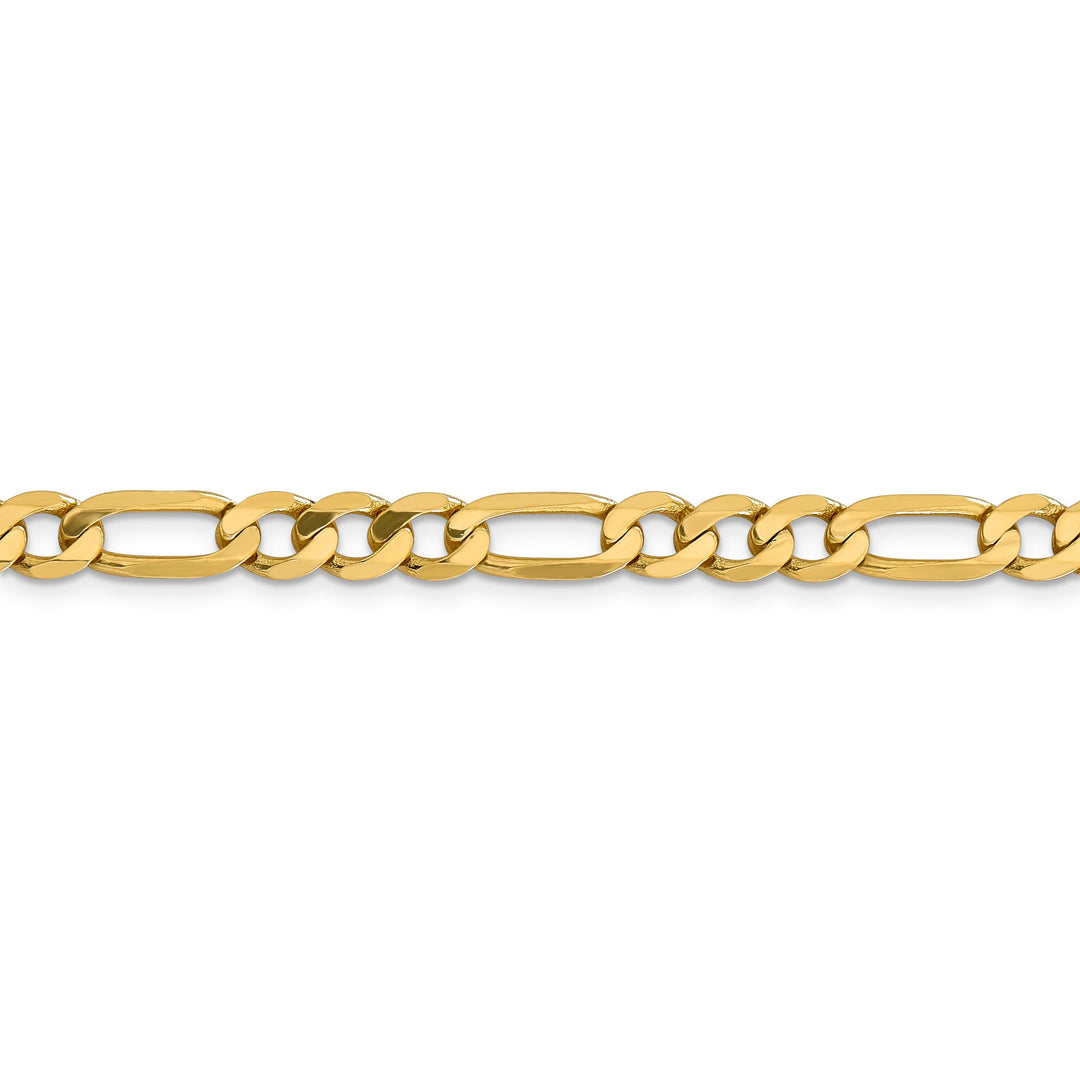 14k Yellow Gold 6.25-mm Flat Solid Figaro Chain