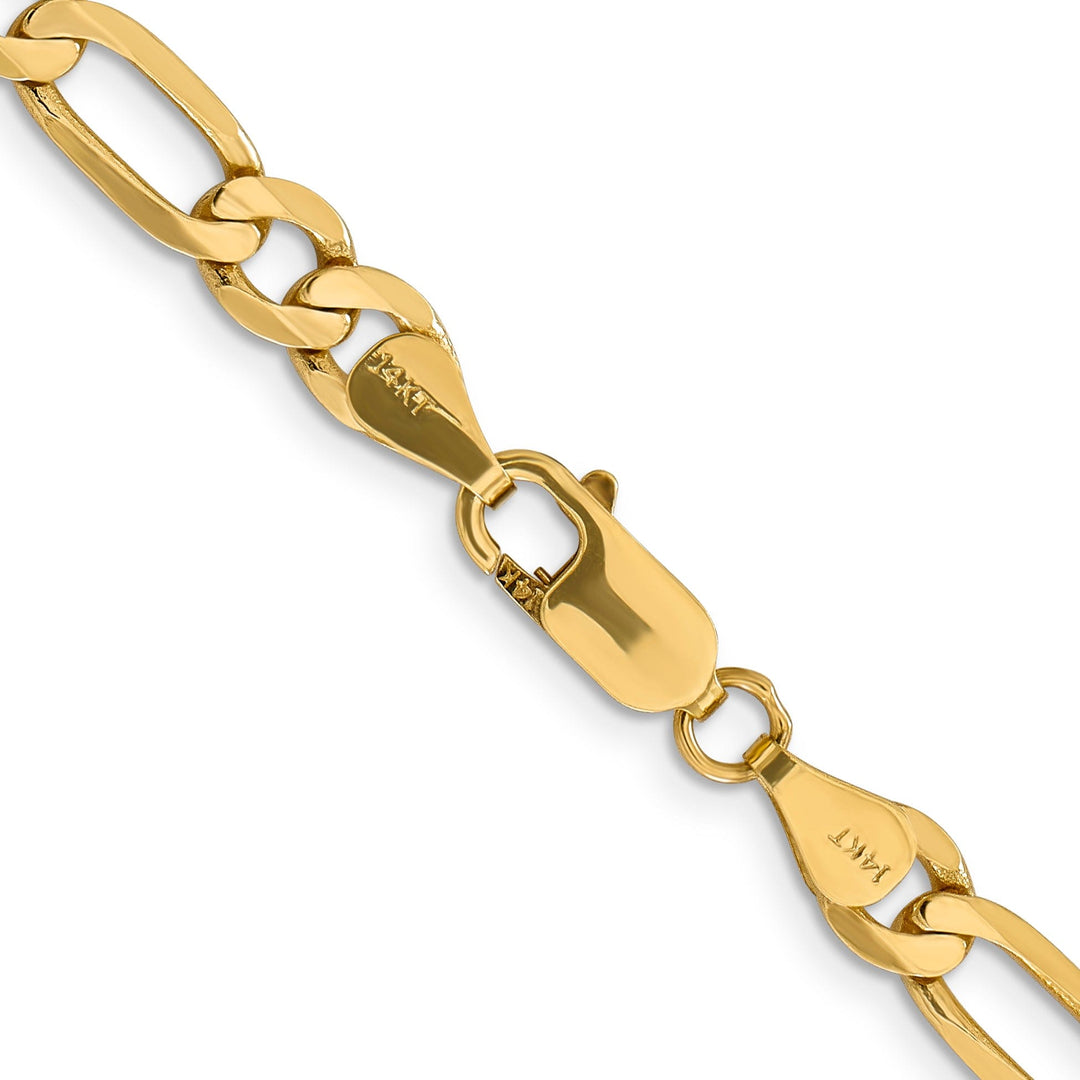 14k Yellow Gold 6.25-mm Flat Solid Figaro Chain