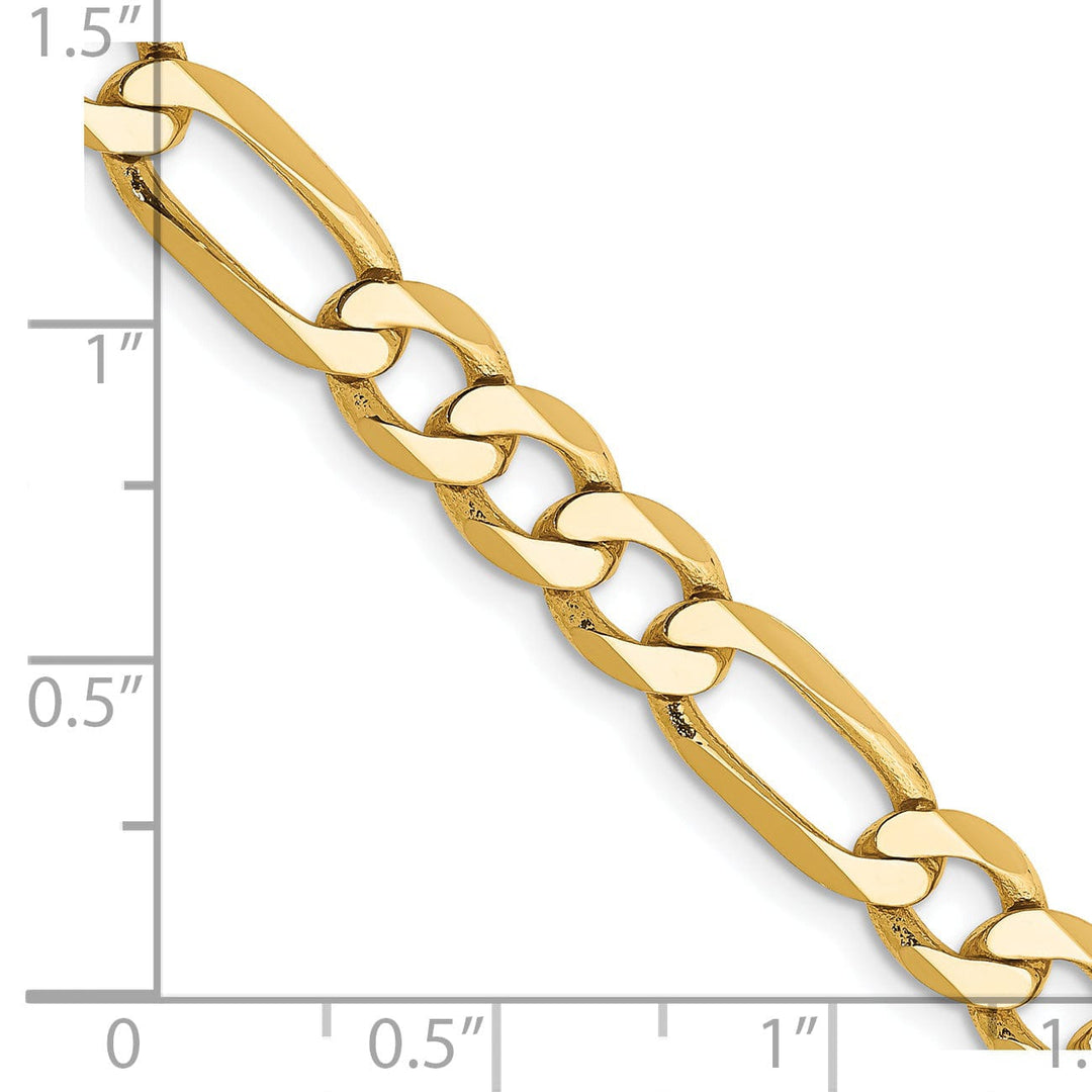 14k Yellow Gold 6.25-mm Flat Solid Figaro Chain