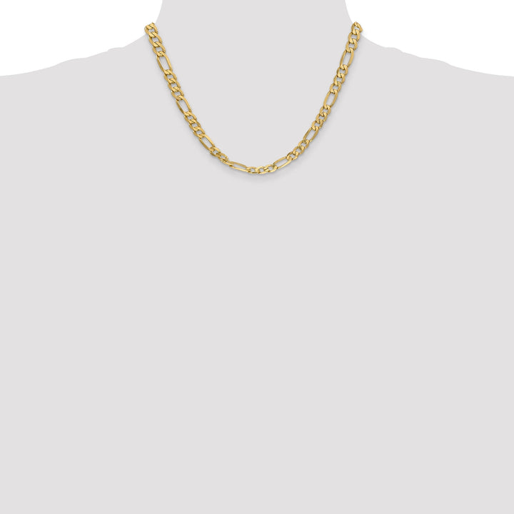 14k Yellow Gold 6.25-mm Flat Solid Figaro Chain