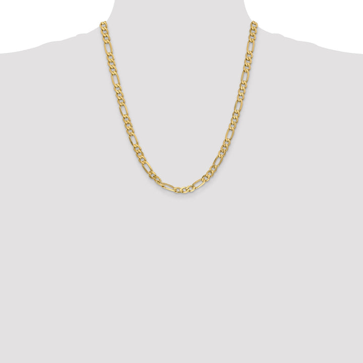 14k Yellow Gold 6.25-mm Flat Solid Figaro Chain