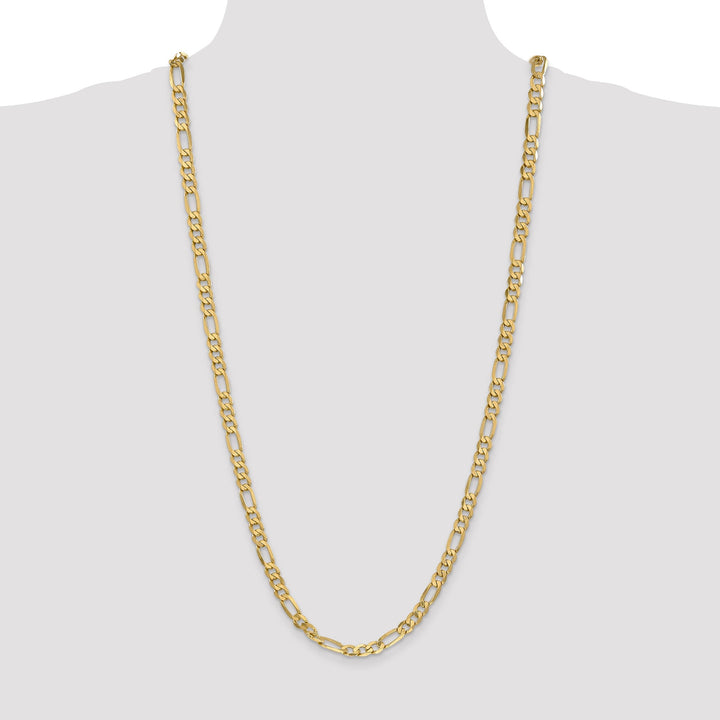 14k Yellow Gold 6.25-mm Flat Solid Figaro Chain