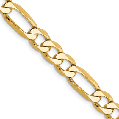 14k Yellow Gold 6.25-mm Flat Solid Figaro Chain at $ 818.81 only from Jewelryshopping.com