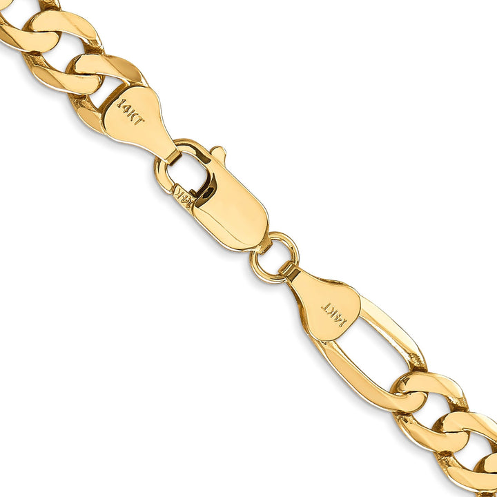 14k Yellow Gold 7.00-mm Flat Solid Figaro Chain