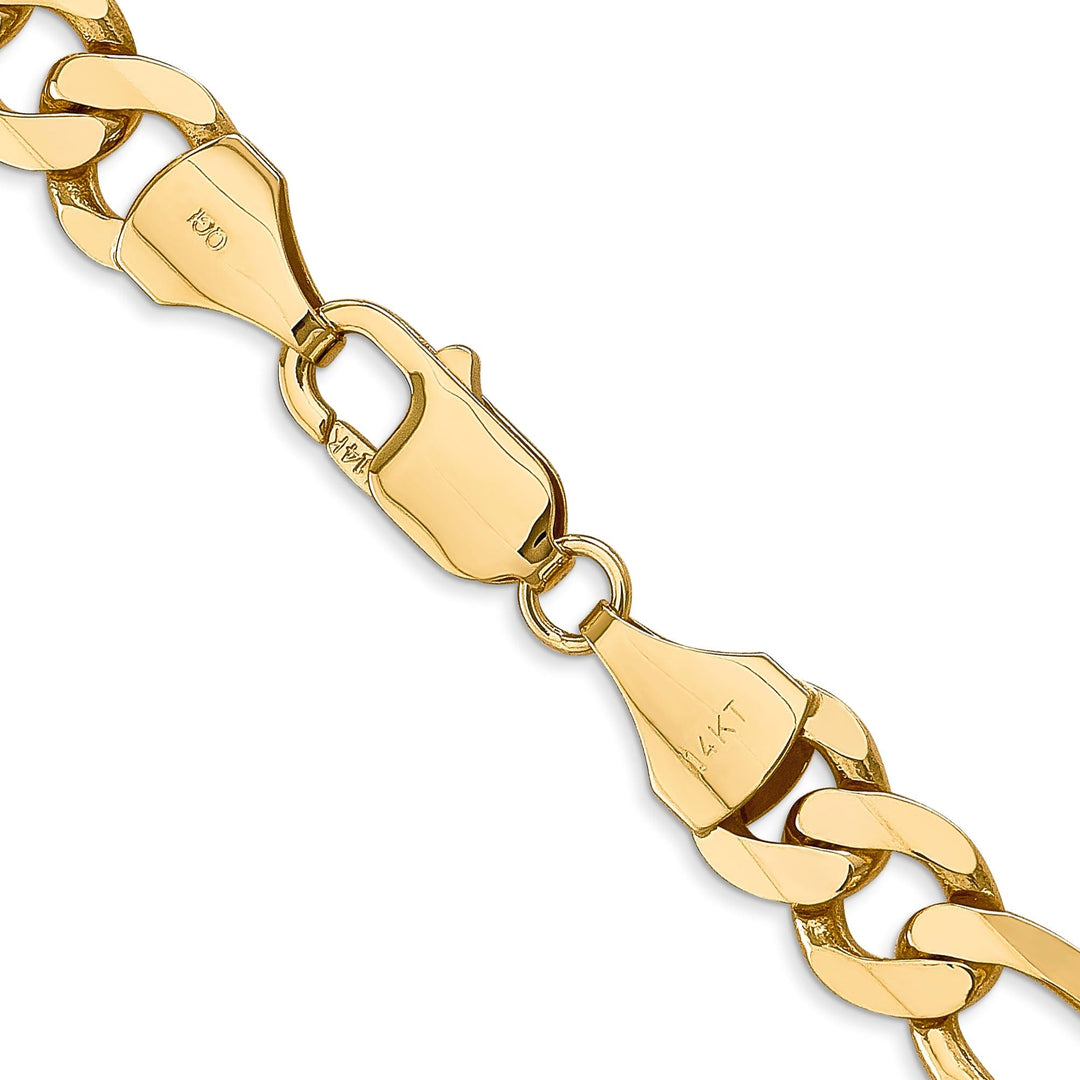 14k Yellow Gold 8.75-mm Flat Solid Figaro Chain