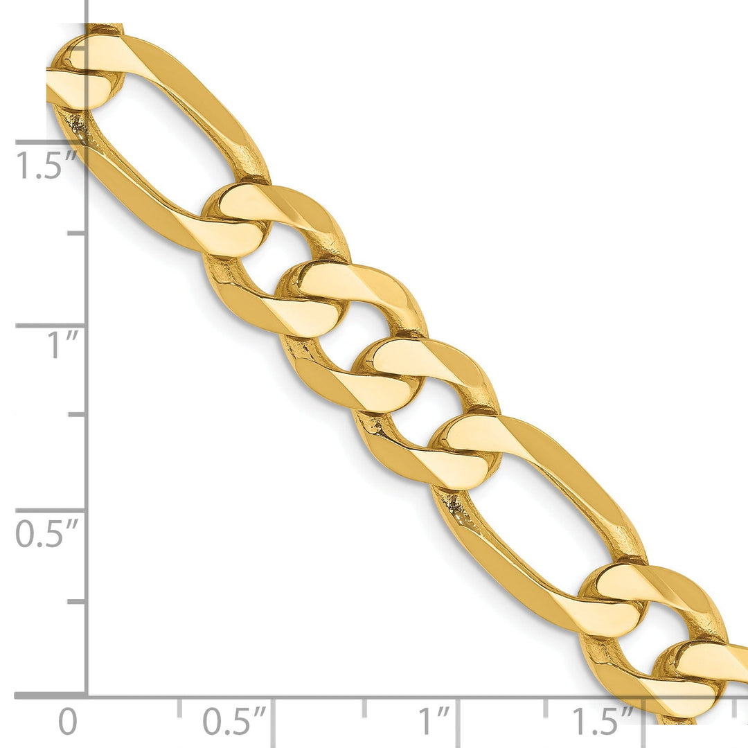 14k Yellow Gold 8.75-mm Flat Solid Figaro Chain