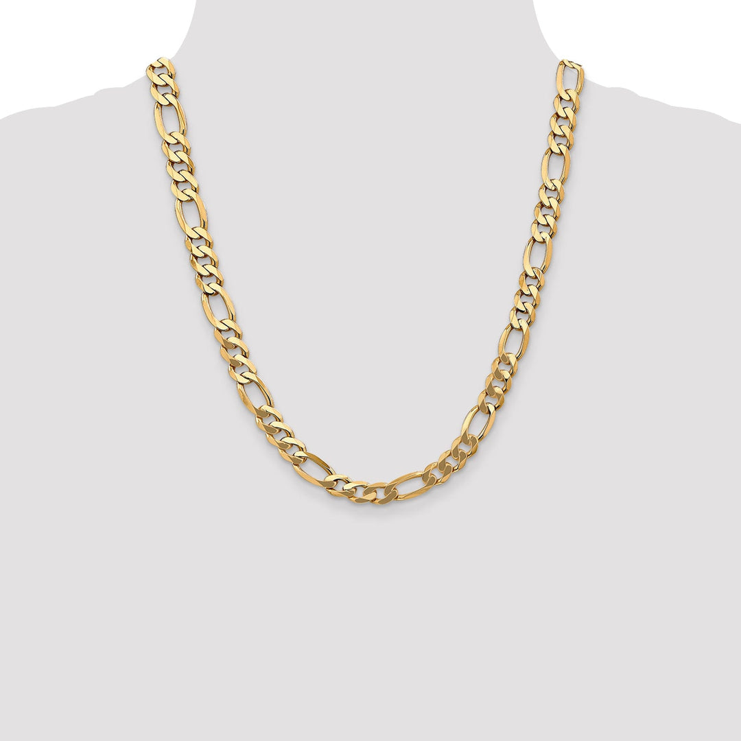 14k Yellow Gold 8.75-mm Flat Solid Figaro Chain