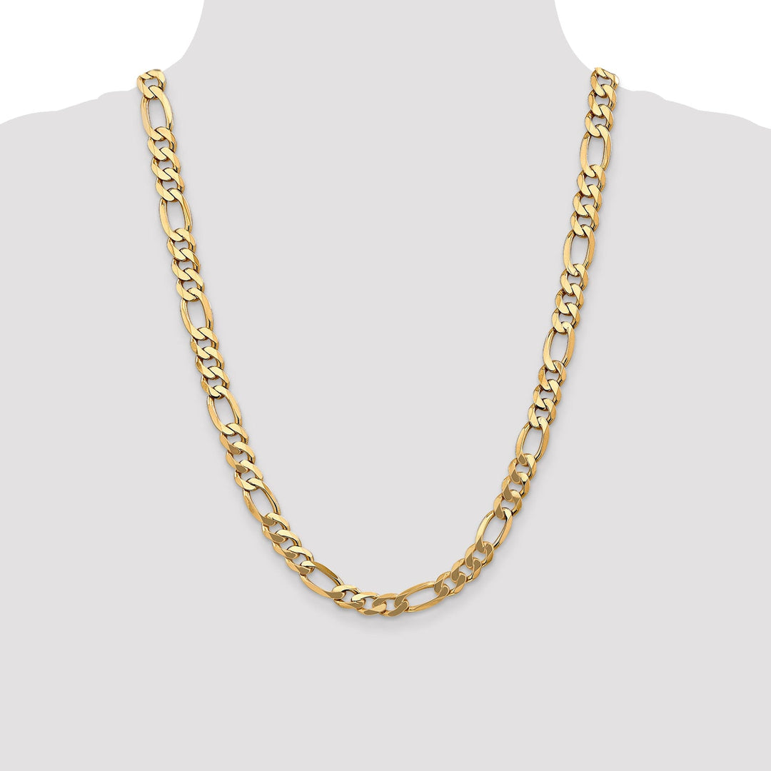 14k Yellow Gold 8.75-mm Flat Solid Figaro Chain