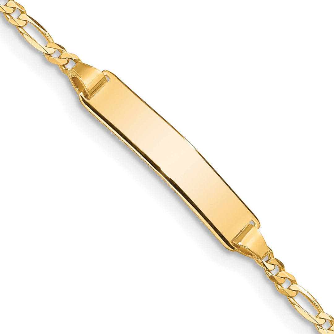 14K Yellow Gold Baby ID Figaro Link Bracelet