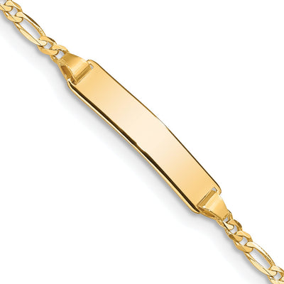 14K Yellow Gold Baby ID Figaro Link Bracelet at $ 174.57 only from Jewelryshopping.com