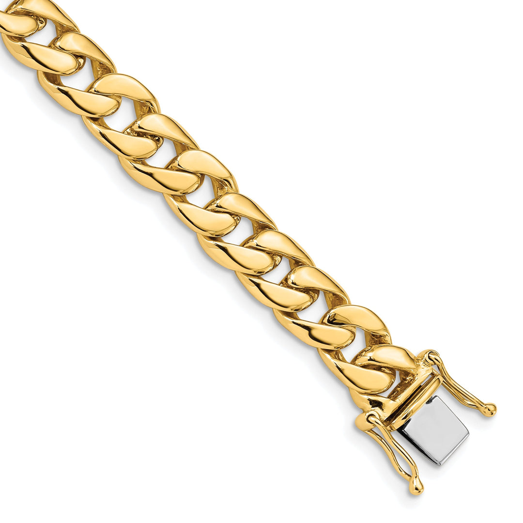 14k Yellow Gold 7.75-mm Fancy Curb Link Chain