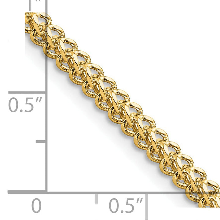 14k Yellow Gold Polished 2.50mm Franco Chain