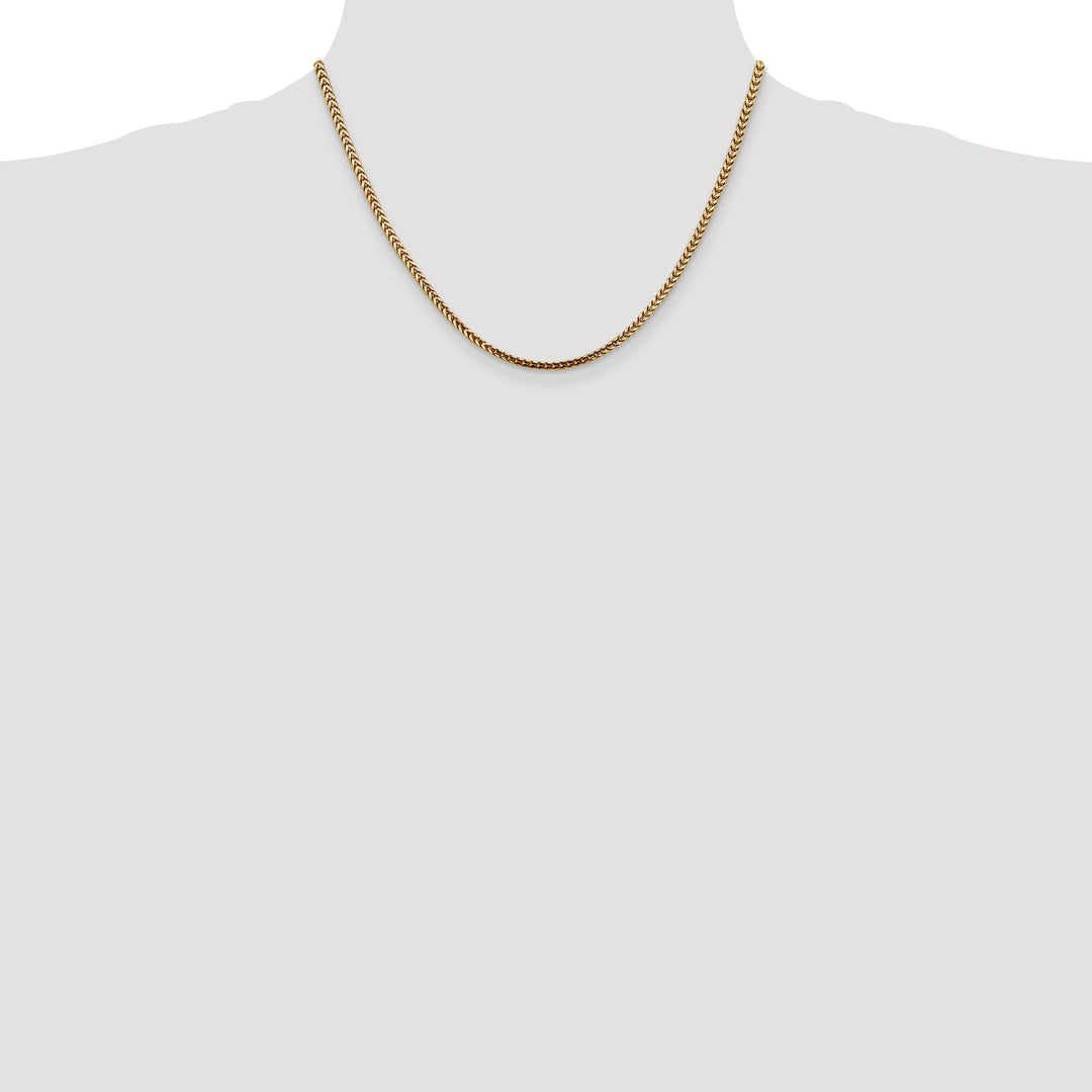 14k Yellow Gold Polished 2.50mm Franco Chain