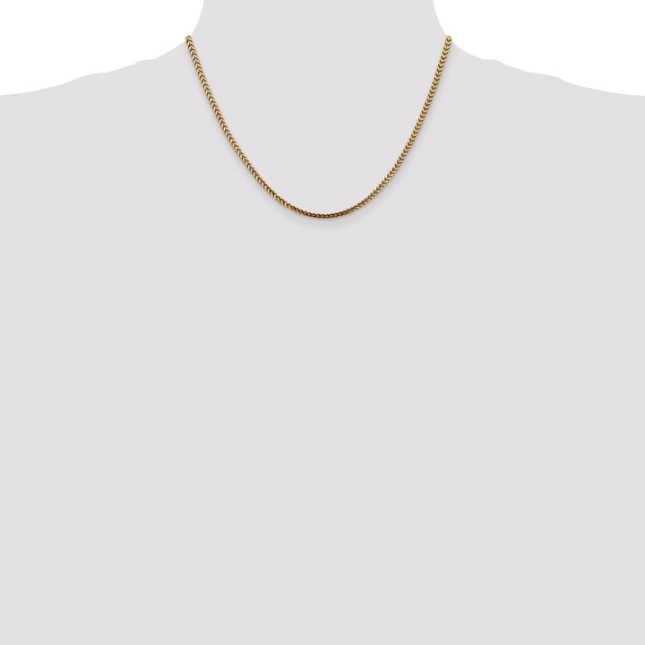 14k Yellow Gold Polished 2.50mm Franco Chain