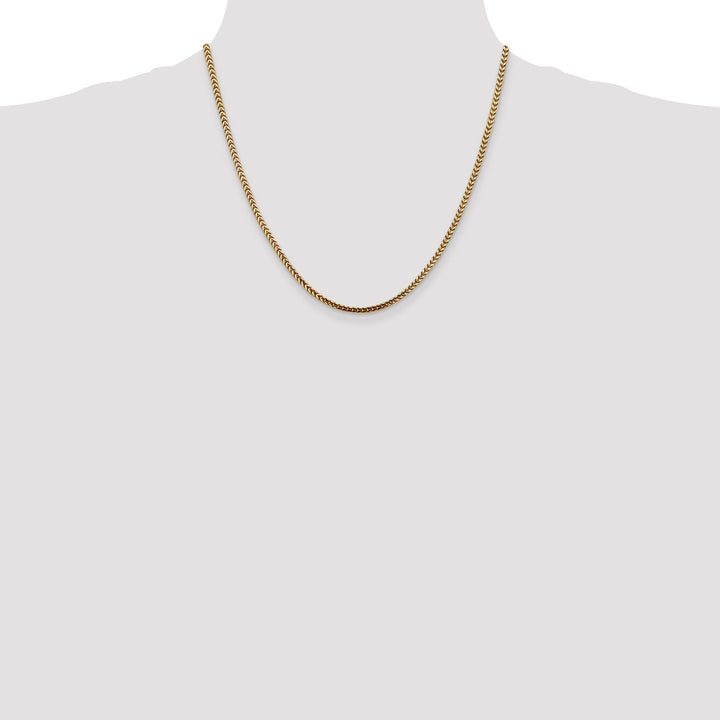 14k Yellow Gold Polished 2.50mm Franco Chain