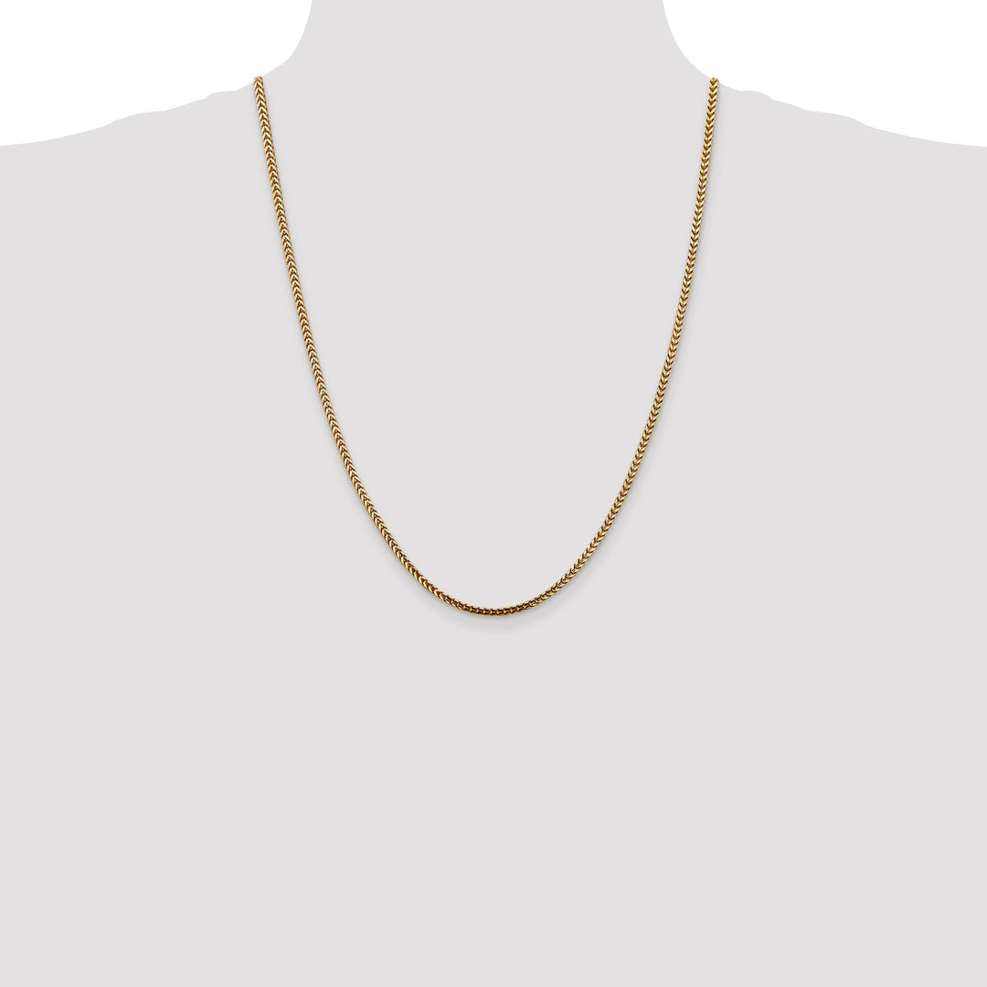 14k Yellow Gold Polished 2.50mm Franco Chain